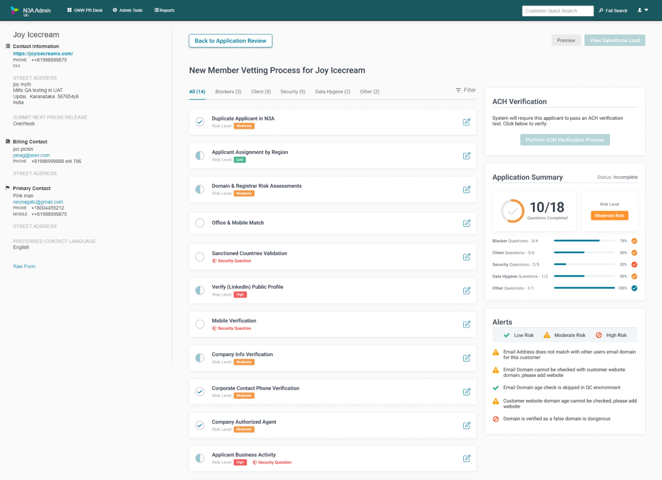Product Resource: Risk Management Dashboard